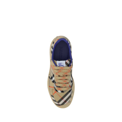 Burberry Beige Fabric Low Top Sneakers