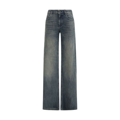 Balenciaga Blue Cotton Flared Jeans