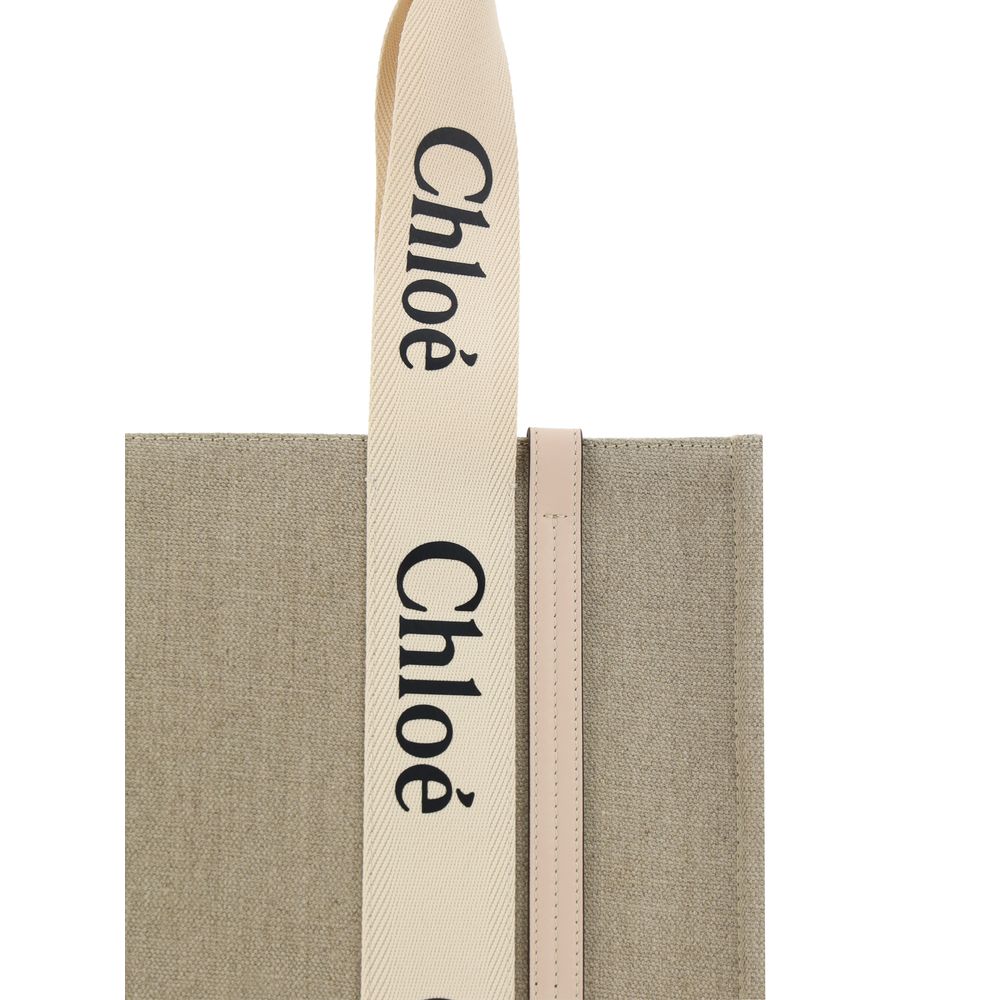 Chloé Beige Linen Shoulder Bag