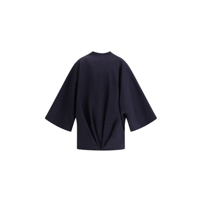 Balmain Blue Fleece Wool Coat