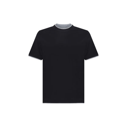 Brunello Cucinelli Black Cotton T-Shirt
