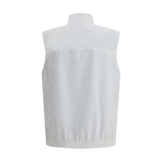 Brunello Cucinelli White Polyamide Sleveless Jacket