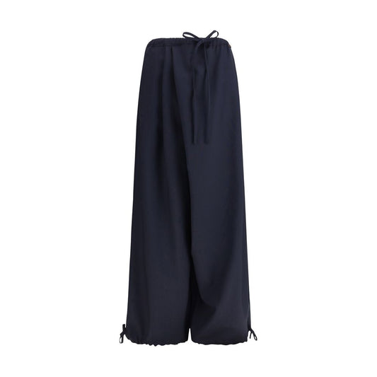 Marni Blue Fleece Wool Casual Pants
