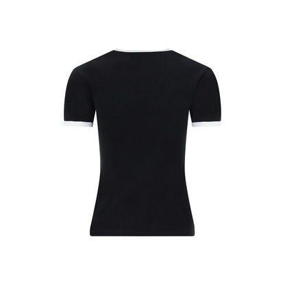 Courrèges Black Cotton T-Shirt