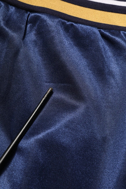 Dolce & Gabbana Blue Nylon Jogger Mid Waist Trouser Pants