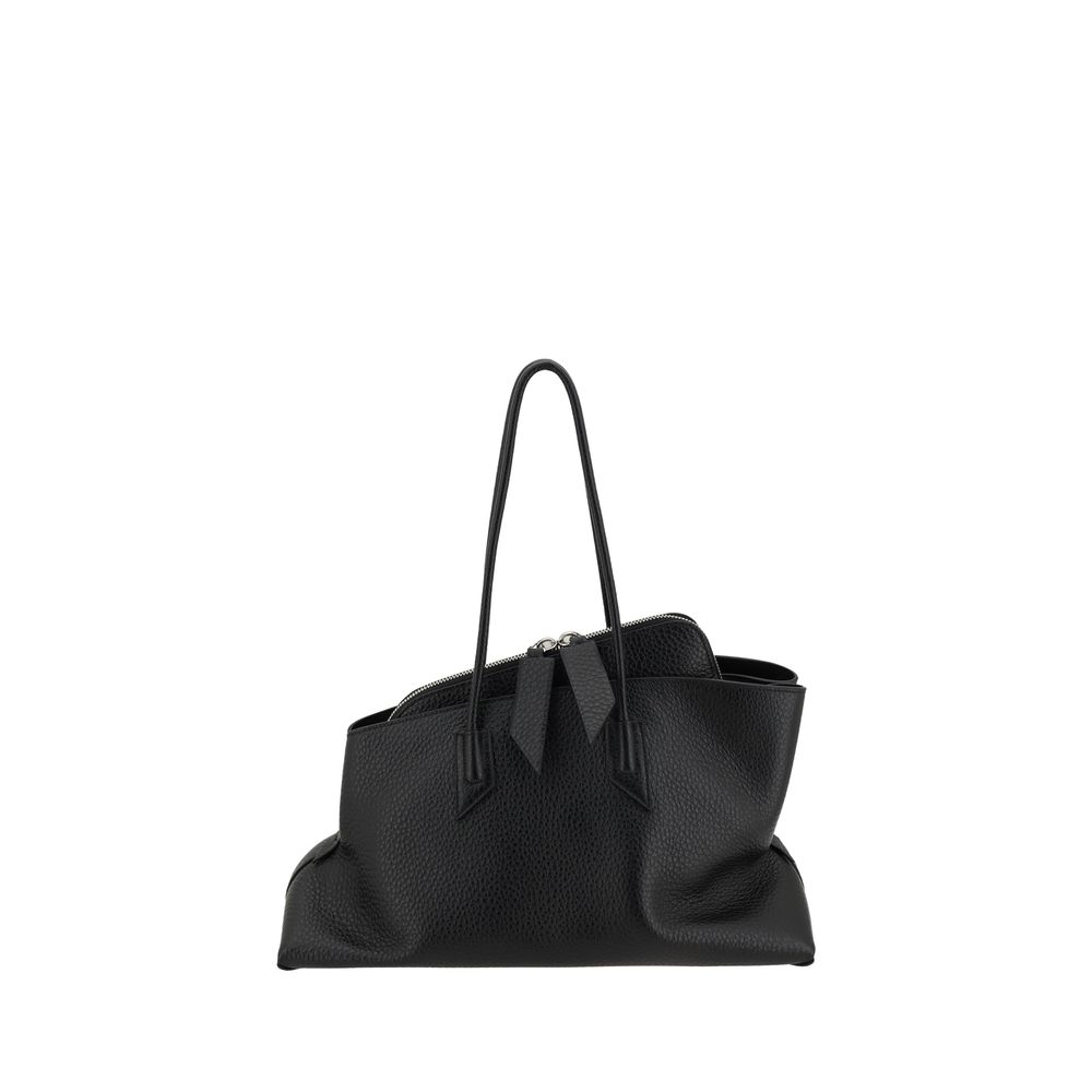 The Attico Black Calf Leather Bos Taurus Shoulder Bag