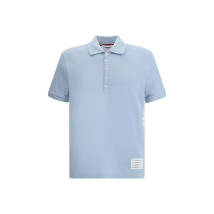 Thom Browne Blue Cotton Polo Shirt