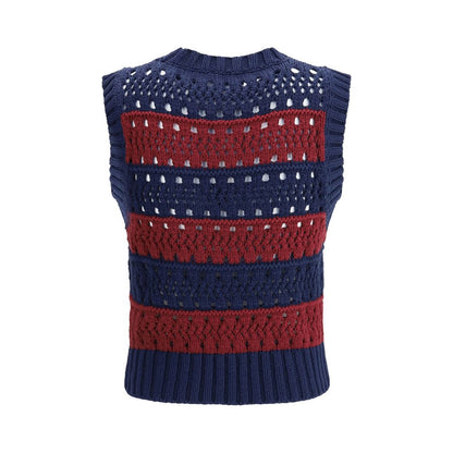 Ganni Blue Recycled Cotton Sweatshirt