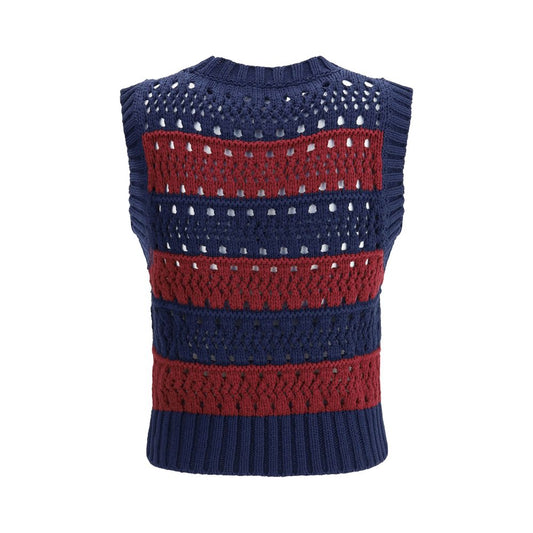 Ganni Blue Recycled Cotton Sweatshirt