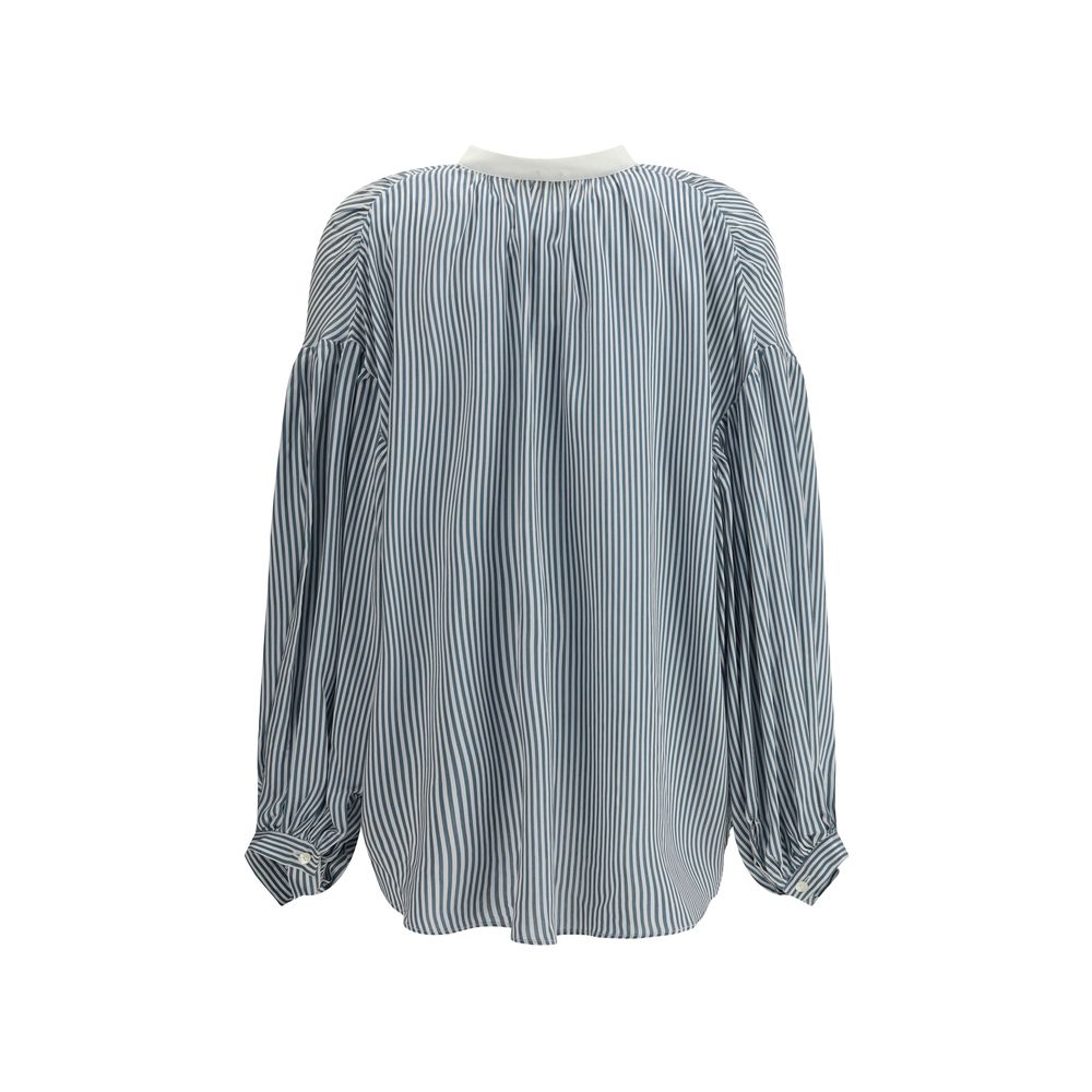 Kristina Ti Bicolor Viscose Pattern Shirt