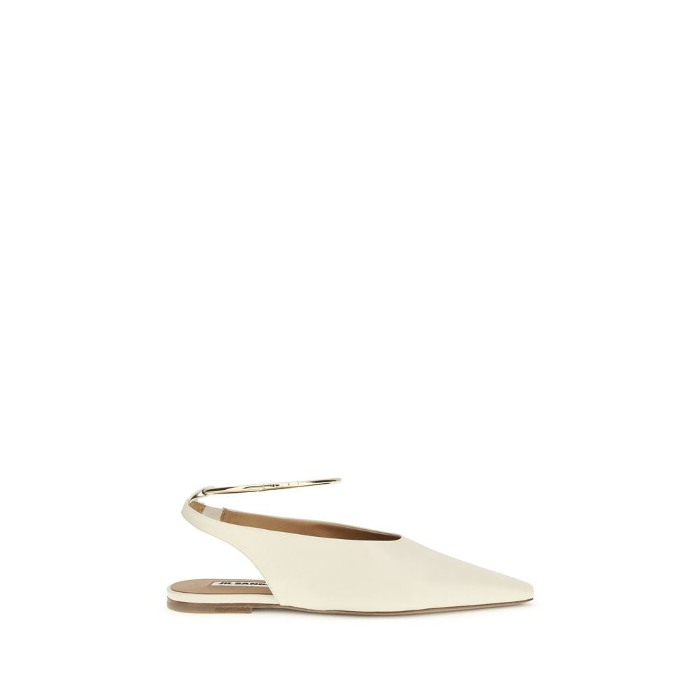 Jil Sander Beige Goatskin Ballet Flats