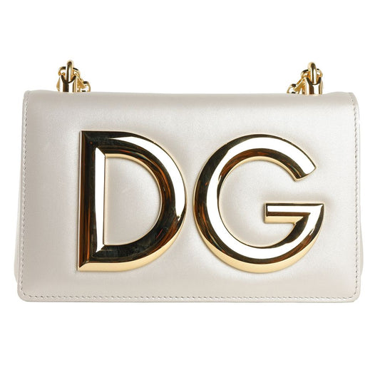 Dolce & Gabbana Beige Calfskin Women Shoulder Bag