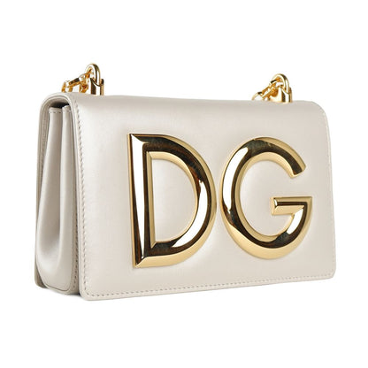 Dolce & Gabbana Beige Calfskin Women Shoulder Bag