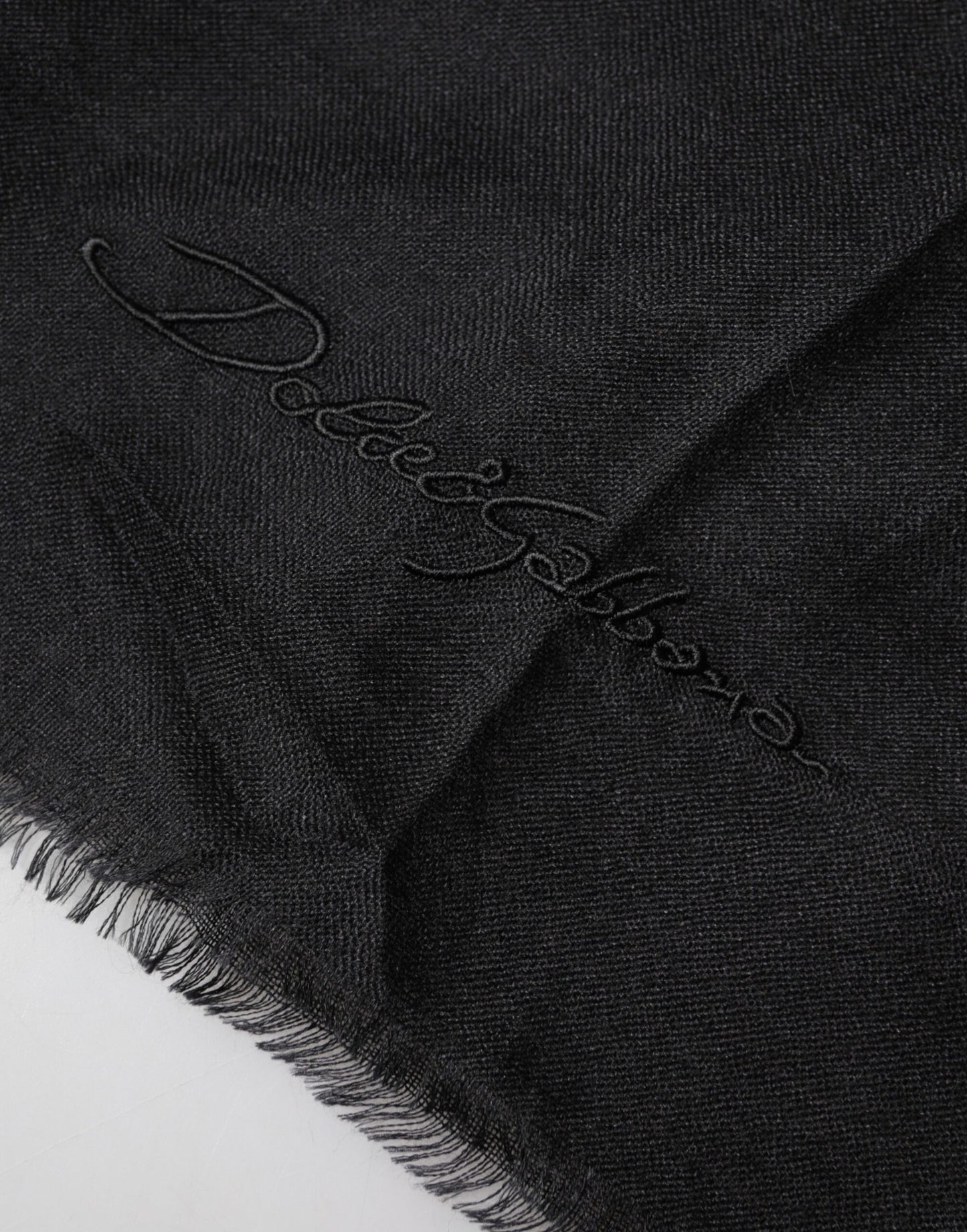 Dolce & Gabbana Black Cashmere Knit Neck Wrap Shawl Scarf