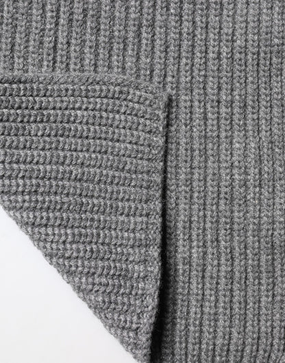 Dolce & Gabbana Gray Cashmere Knit Neck Wrap Shawl Scarf