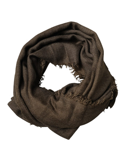 Dolce & Gabbana Brown Cashmere Knit Neck Wrap Shawl  Scarf