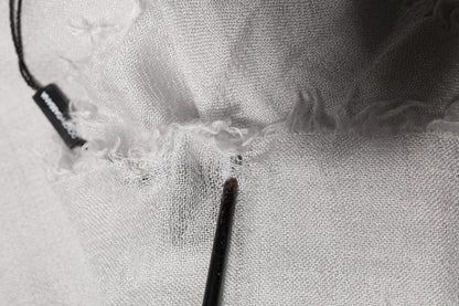 Dolce & Gabbana Gray Cashmere Knit Neck Wrap Shawl Scarf