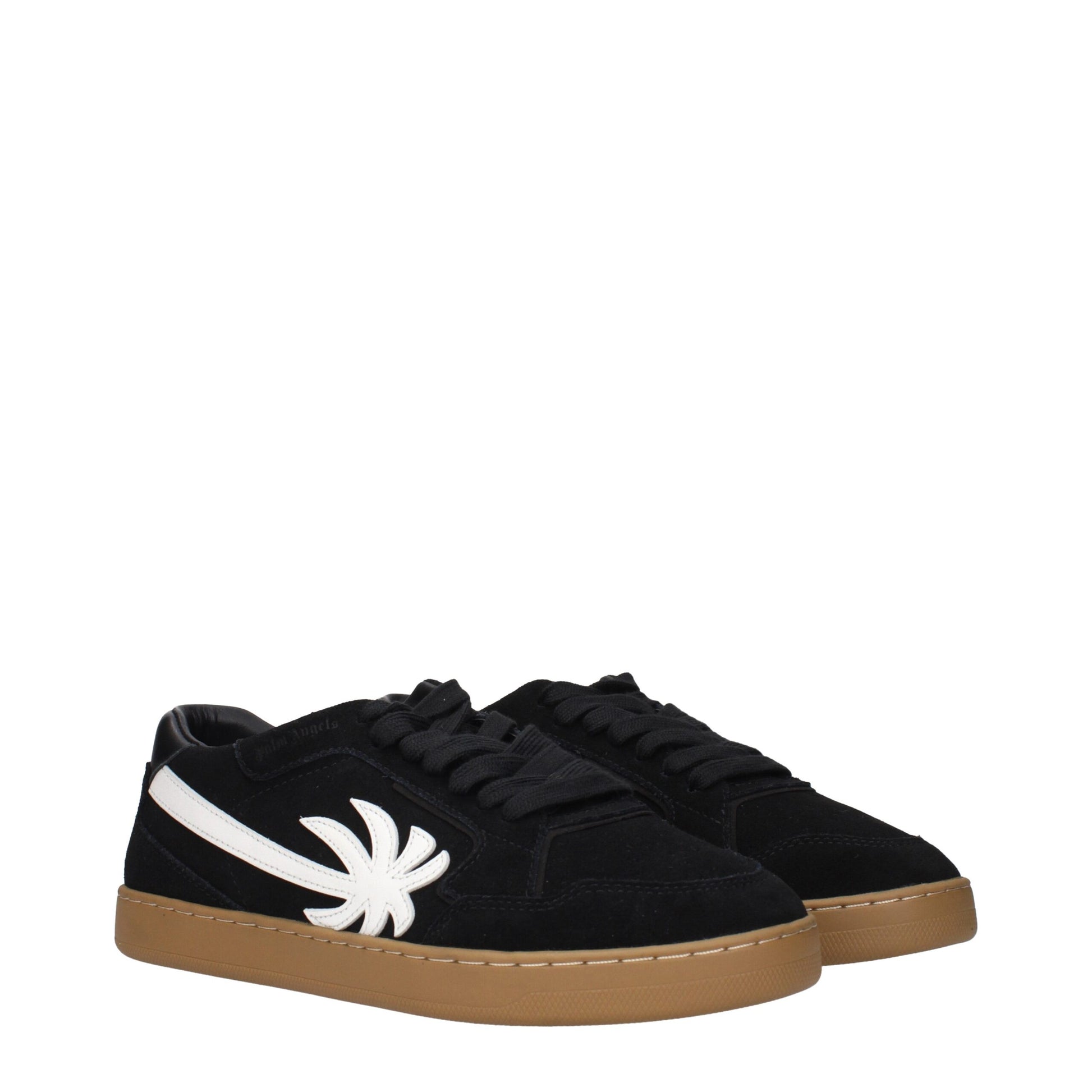 Palm Angels Black Leather Low Top Sneakers