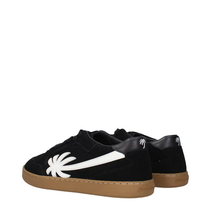 Palm Angels Black Leather Low Top Sneakers