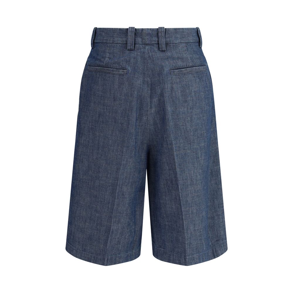 Jil Sander Blue Cotton Bermuda Shorts