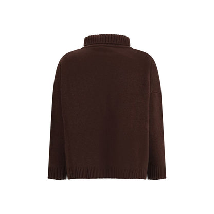 Max Mara Brown Fleece Wool Turtleneck