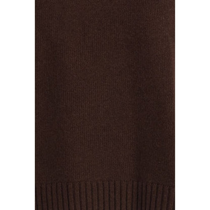 Max Mara Brown Fleece Wool Turtleneck