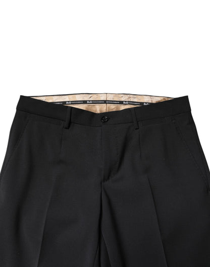 Dolce & Gabbana Black Wool Formal Dress Men Trouser Pants