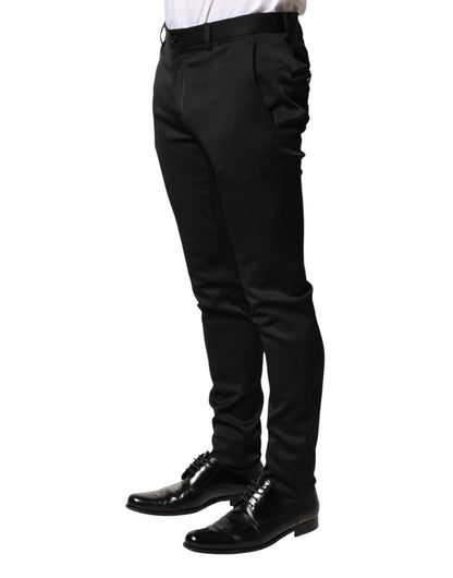 Dolce & Gabbana Black Viscose Dress Formal Men Trousers Pants