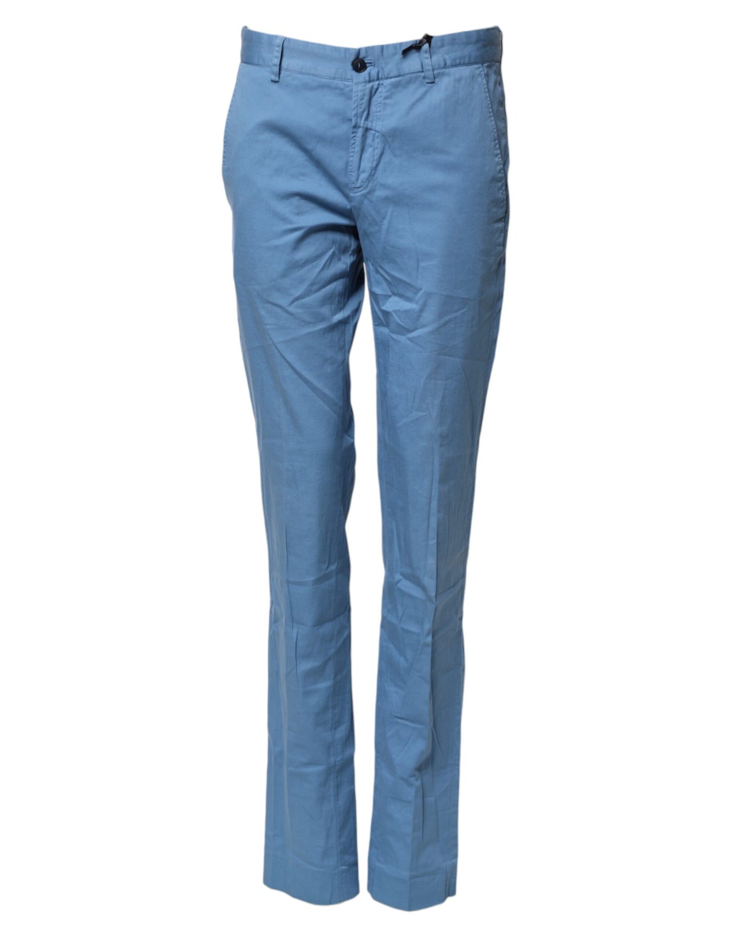 Daniele Alessandrini Blue Cotton Mid Waist Straight Men Denim Jeans