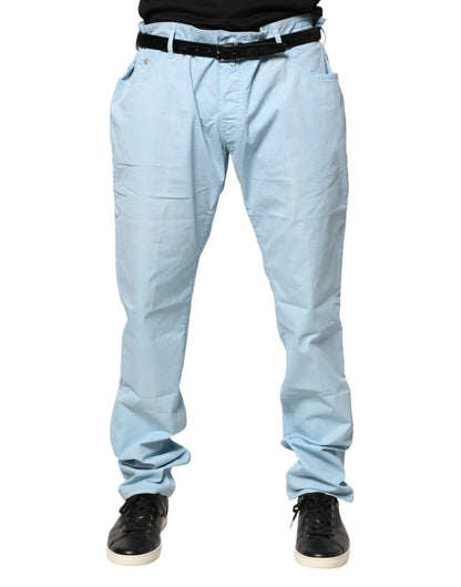 Jacob Cohen Light Blue Cotton Straight Fit Men Denim Jeans