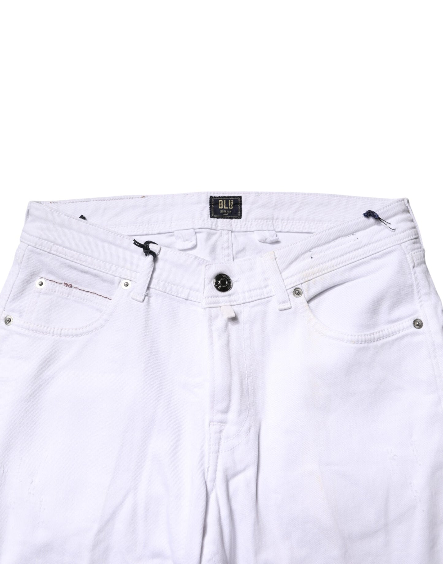 Briglia 1949 White Cotton Straight Fit Men Denim Trouser Jeans