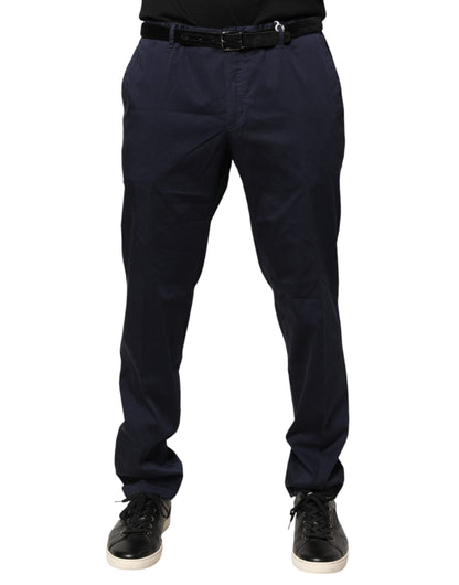 Domenico Tagliente Navy Blue Skinny Chino Mid Waist Men Pants