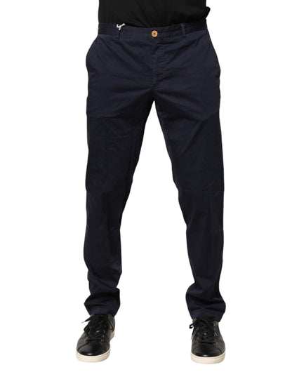 Domenico Tagliente Navy Blue Skinny Chino Mid Waist Men Pants