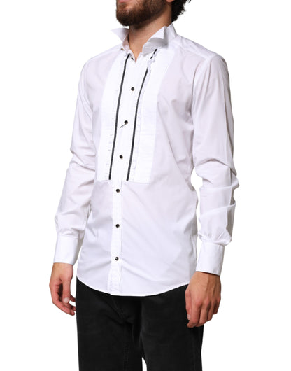 Dolce & Gabbana White GOLD Long Sleeves Formal Dress Shirt