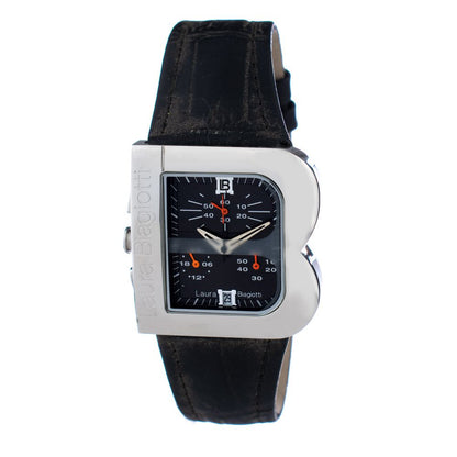 Laura Biagiotti Black Leather Dress Watch