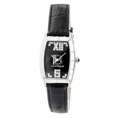 Laura Biagiotti Black Leather Dress Watch