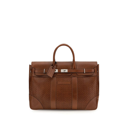 Brunello Cucinelli Brown Calf Leather Bos Taurus Backpack