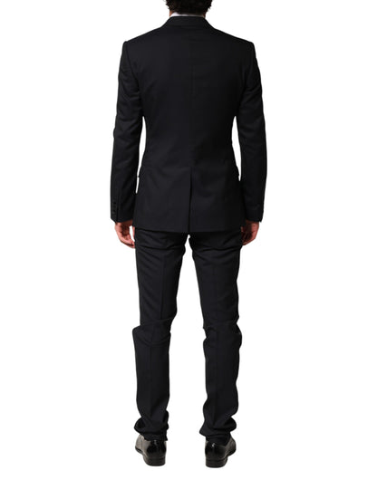 Dolce & Gabbana Black Wool Single Breasted 3 Piece Men Suit