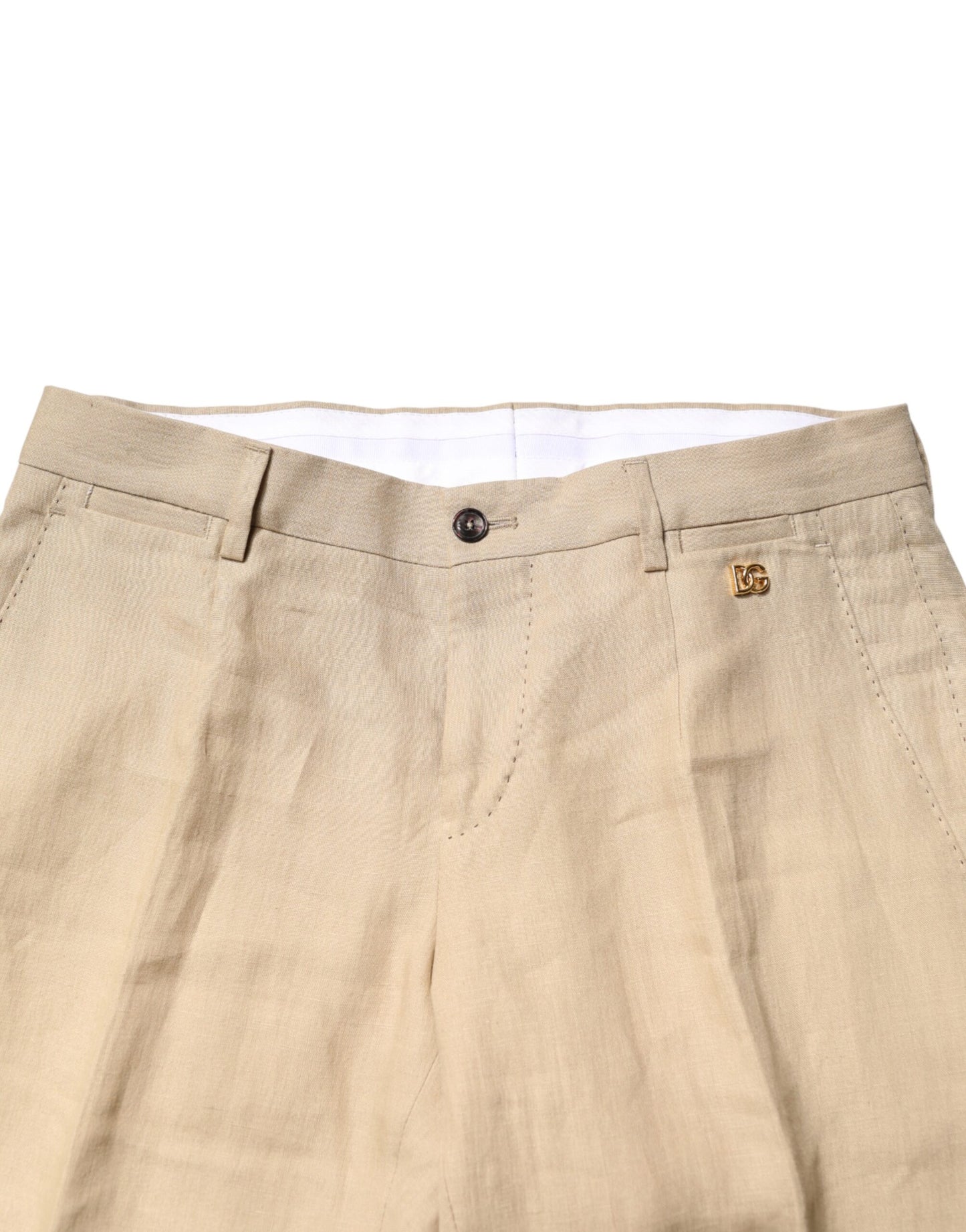 Dolce & Gabbana Beige Linen Single Breasted 2 Piece Suit