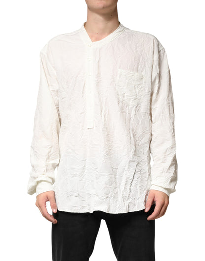 Dolce & Gabbana White Cotton Men Long Sleeves Men Shirt