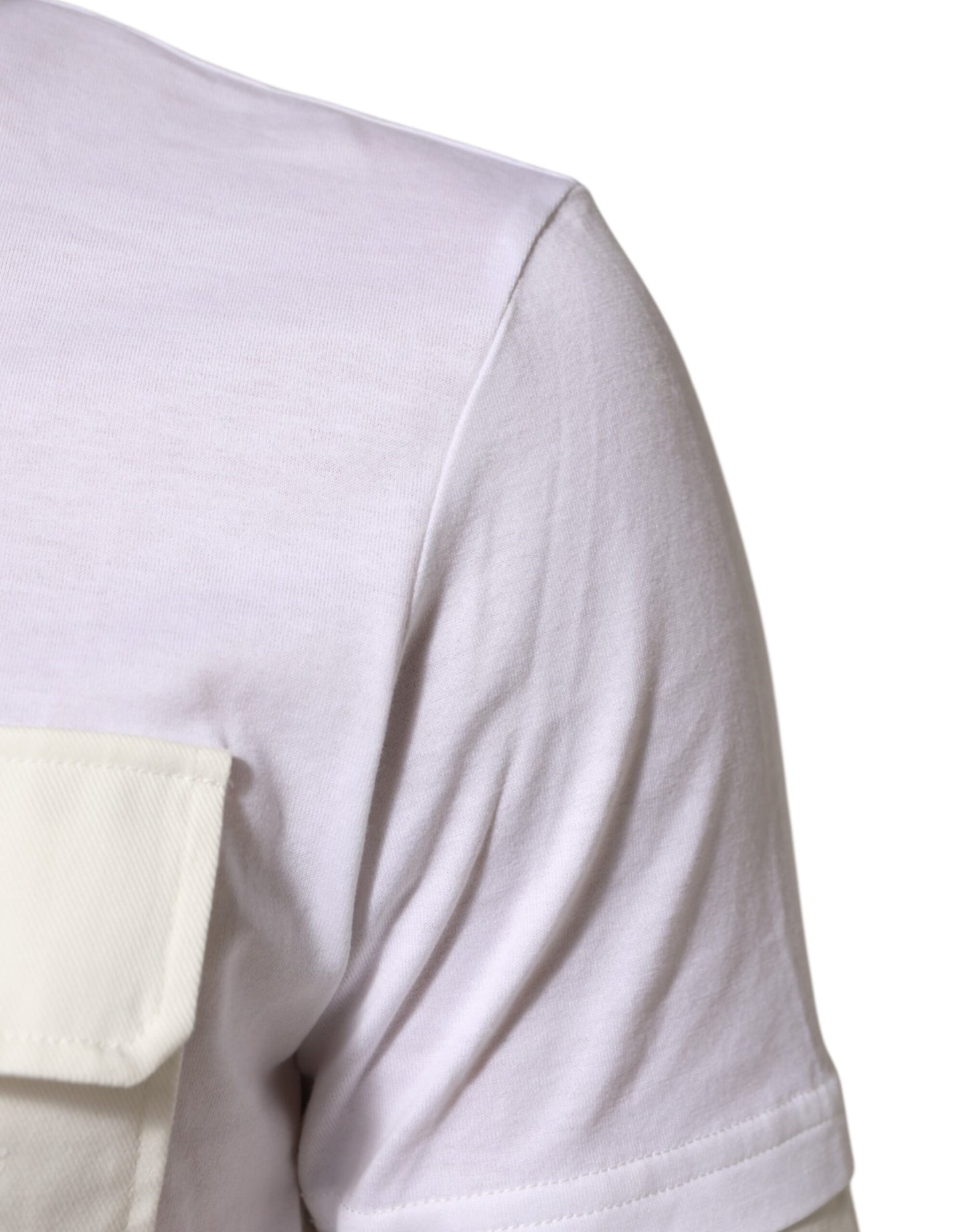 Dolce & Gabbana White Cotton Pocket Short Sleeves T-shirt