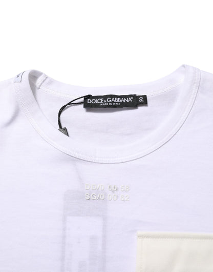 Dolce & Gabbana White Cotton Pocket Short Sleeves T-shirt