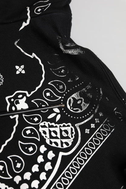 Dolce & Gabbana Black Bandana Hooded Men Sweatshirt Sweater