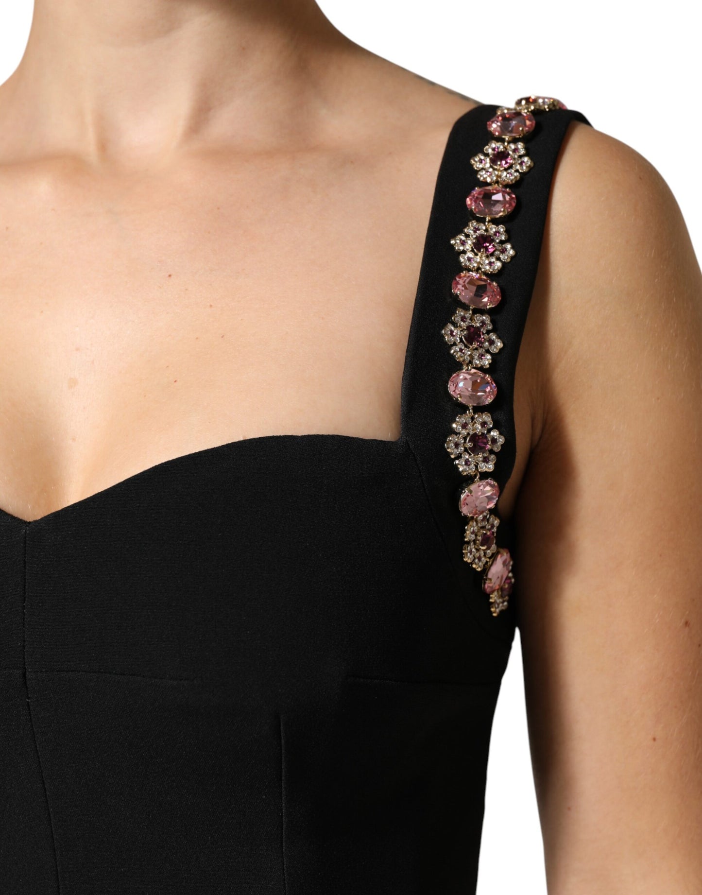 Dolce & Gabbana Black Embellished Sheath Mermaid Gown Dress