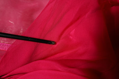 Dolce & Gabbana Pink Silk Embellished A-line Midi Dress