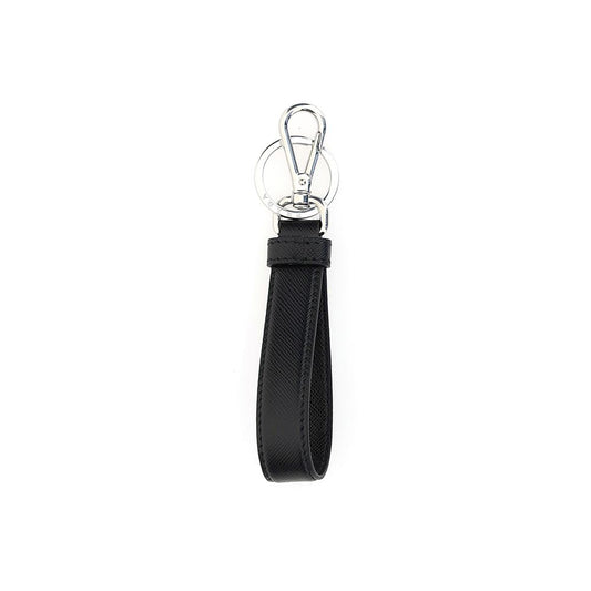 Prada Black Stainless Steel Keychain