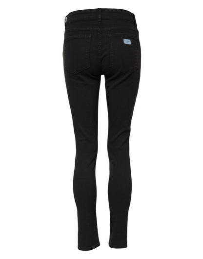 Dolce & Gabbana Black Cotton Skinny Denim Trouser Jeans