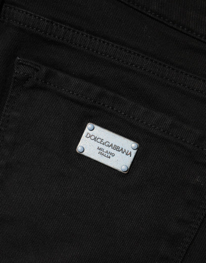 Dolce & Gabbana Black Cotton Skinny Denim Trouser Jeans
