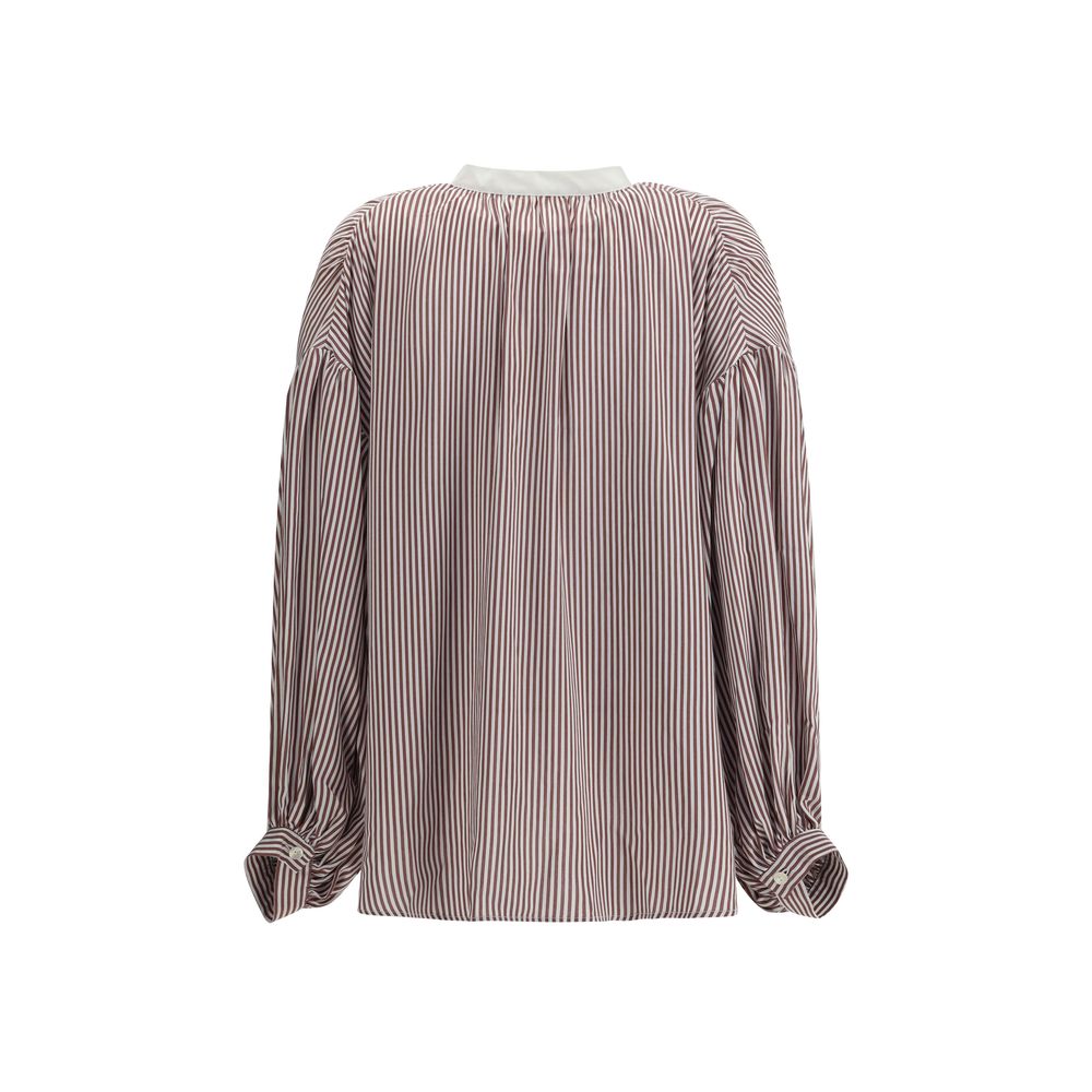 Kristina Ti Bordeaux Viscose Pattern Shirt