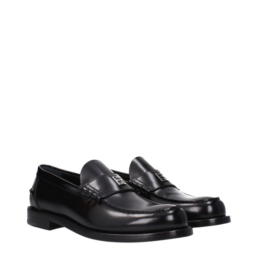 Givenchy Black Leather Slip-On Loafers